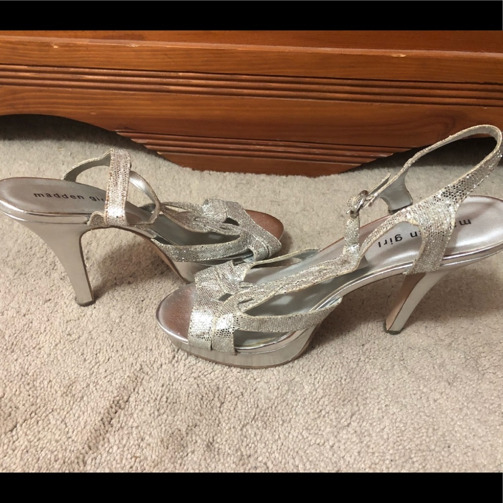Silver Sequin Heels